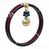 La Nouvelle Bague Sterling Silver & 18k Yellow Gold Enamel Twin Bangle Bracelet