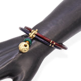 La Nouvelle Bague Sterling Silver & 18k Yellow Gold Enamel Twin Bangle Bracelet