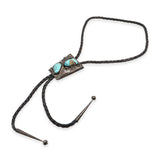 Vintage Southwestern Sterling Silver Turquoise Bolo Tie