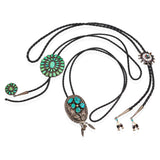 Lot of 3 Vintage Southwest Sterling Silver Turquoise & Zuni Inlay Bolo Ties