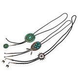 Lot of 3 Vintage Southwest Sterling Silver Turquoise & Zuni Inlay Bolo Ties