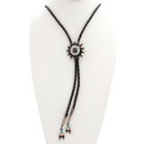 Lot of 3 Vintage Southwest Sterling Silver Turquoise & Zuni Inlay Bolo Ties