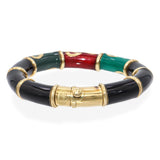 La Nouvelle Bague 18k Yellow Gold and Sterling Silver Enamel Bangle Bracelet