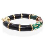 La Nouvelle Bague 18k Yellow Gold and Sterling Silver Enamel Bangle Bracelet