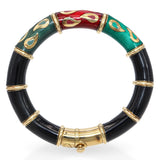 La Nouvelle Bague 18k Yellow Gold and Sterling Silver Enamel Bangle Bracelet
