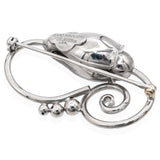 Vintage Georg Jensen Hand Wrought Sterling Silver Floral Scroll Brooch