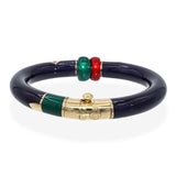 La Nouvelle Bague 18k Yellow Gold and Sterling Silver Enamel Bangle Bracelet