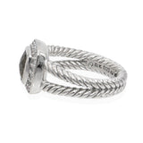 David Yurman Petite Albion Sterling Silver Prasiolite & Diamond Ring
