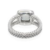 David Yurman Petite Albion Sterling Silver Prasiolite & Diamond Ring