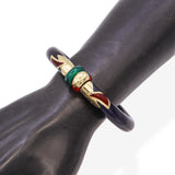 La Nouvelle Bague 18k Yellow Gold and Sterling Silver Enamel Bangle Bracelet