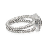 David Yurman Petite Albion Sterling Silver Prasiolite & Diamond Ring