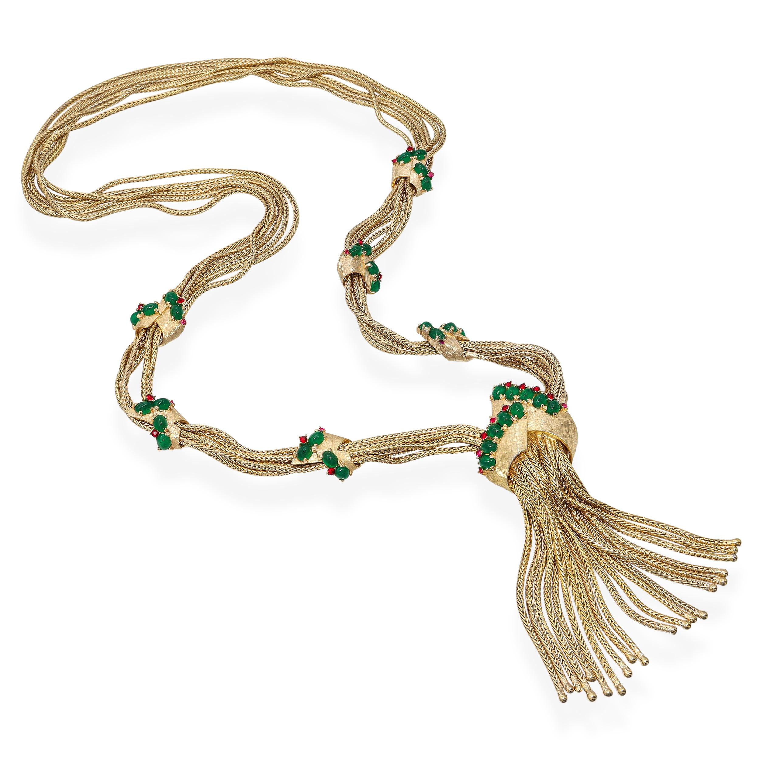 Vintage Boucher Gold Tone 7008 Tassel Necklace