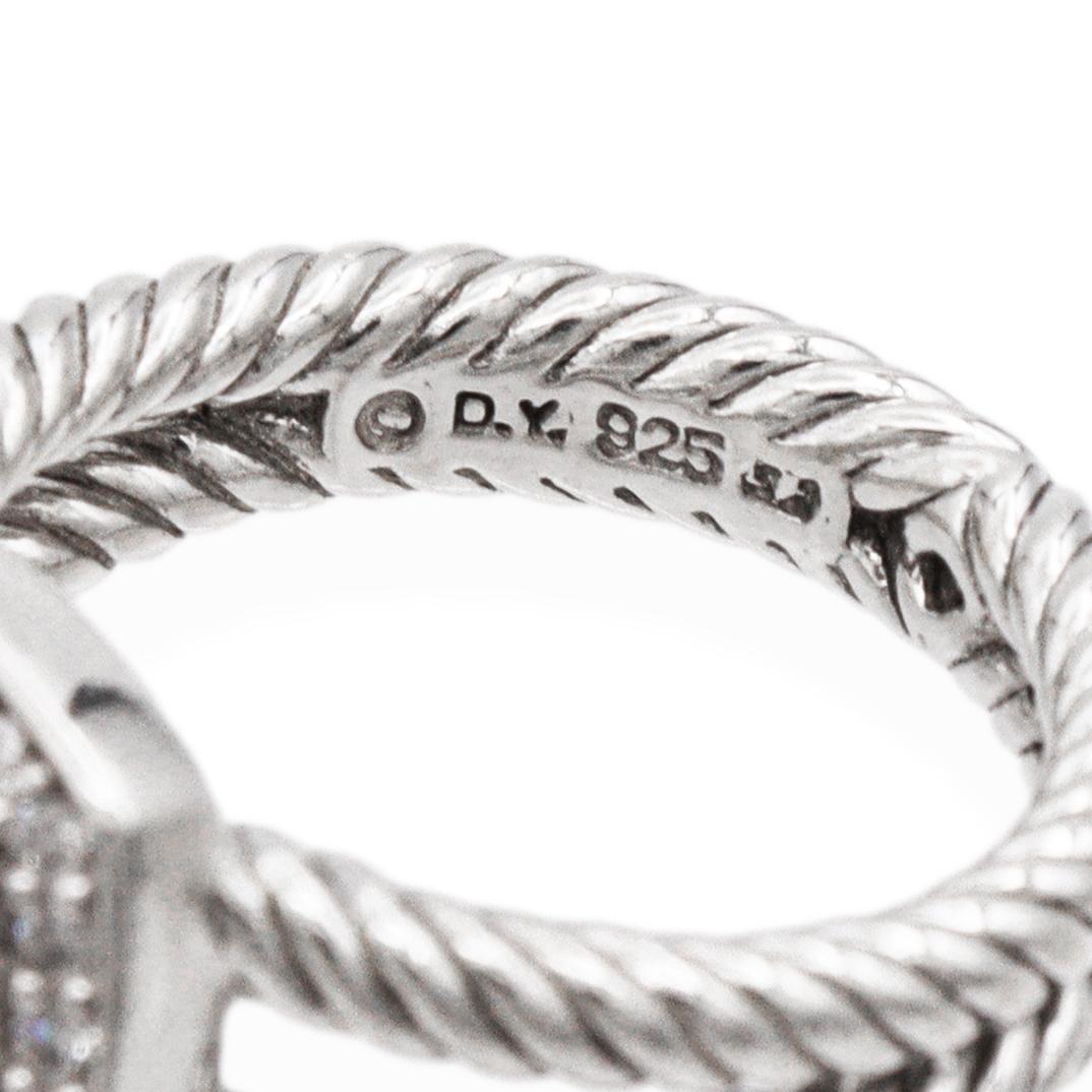 David Yurman Petite Albion Sterling Silver Prasiolite & Diamond Ring