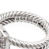 David Yurman Petite Albion Sterling Silver Prasiolite & Diamond Ring