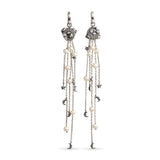 Barry Kieselstein-Cord Sterling Silver Crocodile Ring and Pearl Earrings Set