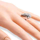 Barry Kieselstein-Cord Sterling Silver Crocodile Ring and Pearl Earrings Set