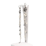 Barry Kieselstein-Cord Sterling Silver Crocodile Ring and Pearl Earrings Set
