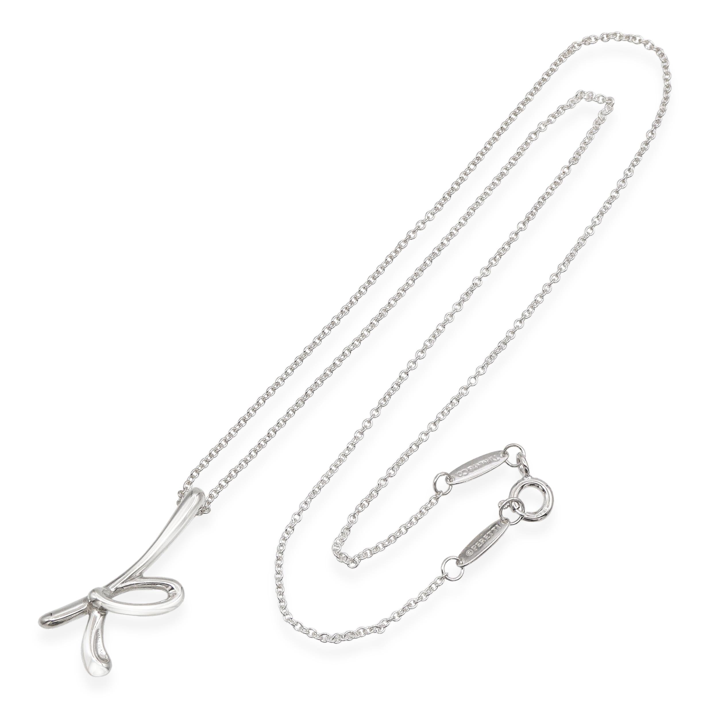 Tiffany & Co. Elsa Peretti Sterling Silver Letter K Initial Pendant Necklace