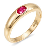 Vintage 14k Yellow Gold Flush Set Ruby Band Ring