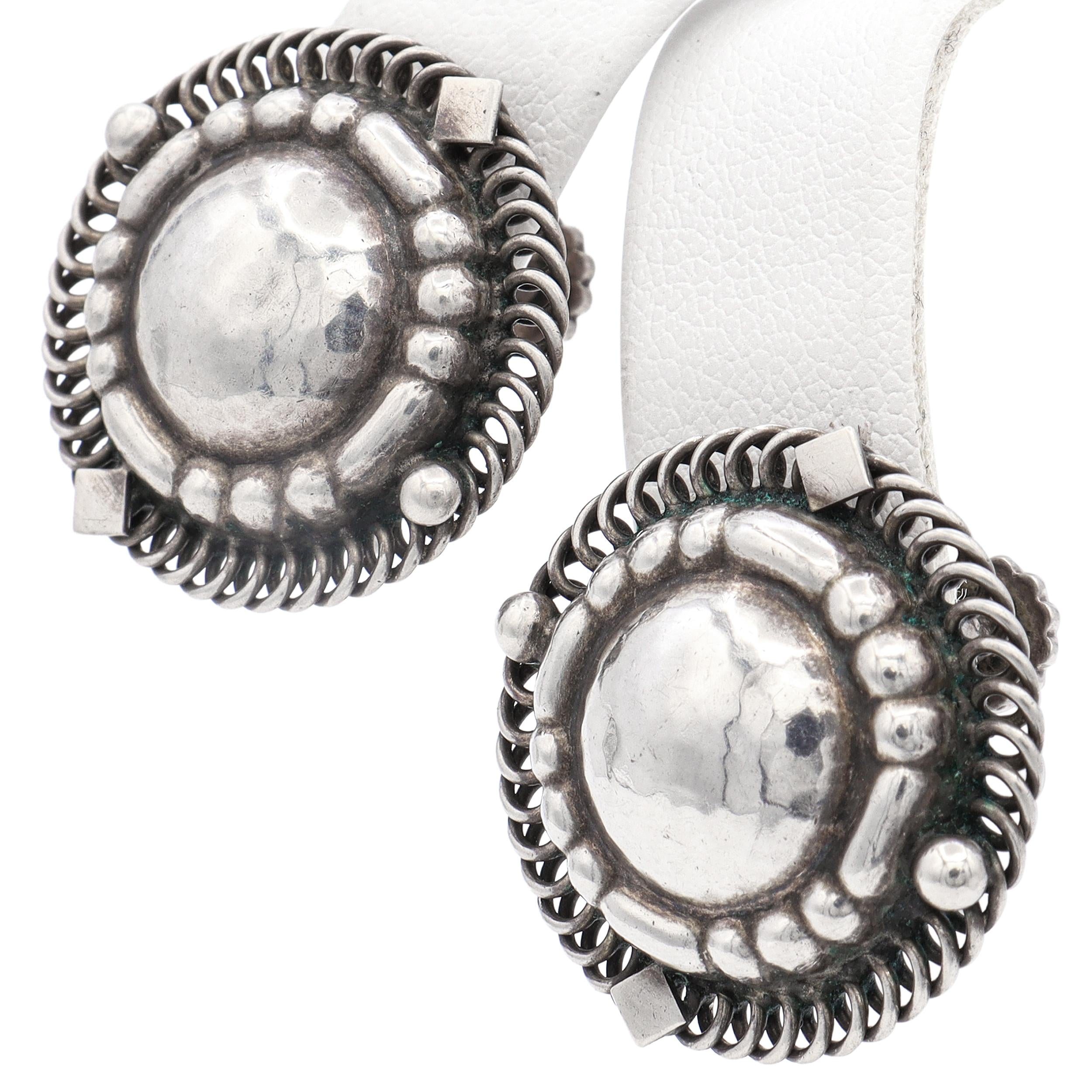 Vintage Georg Jensen No. 85 Sterling Silver Screw On Earrings