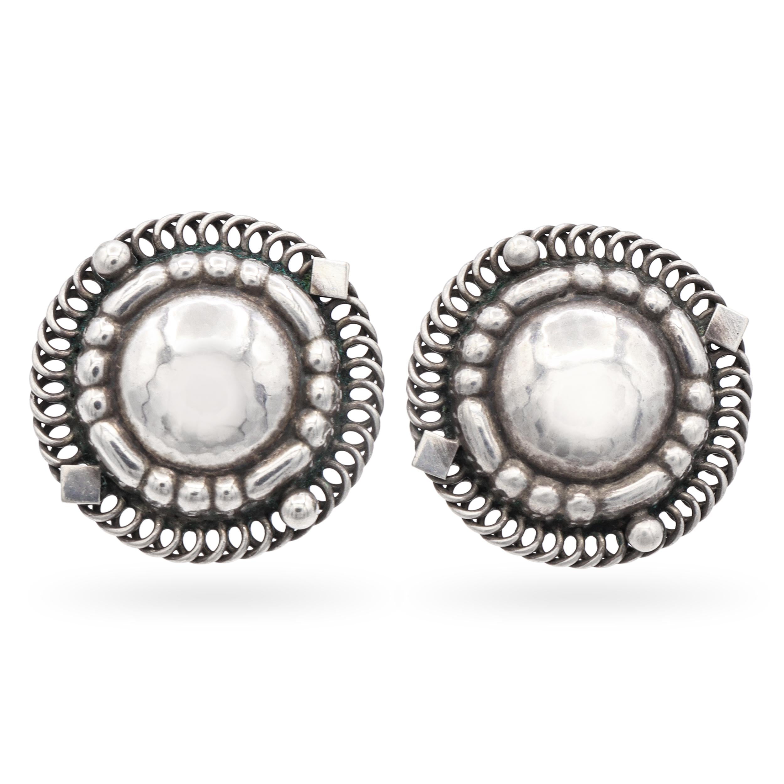 Vintage Georg Jensen No. 85 Sterling Silver Screw On Earrings