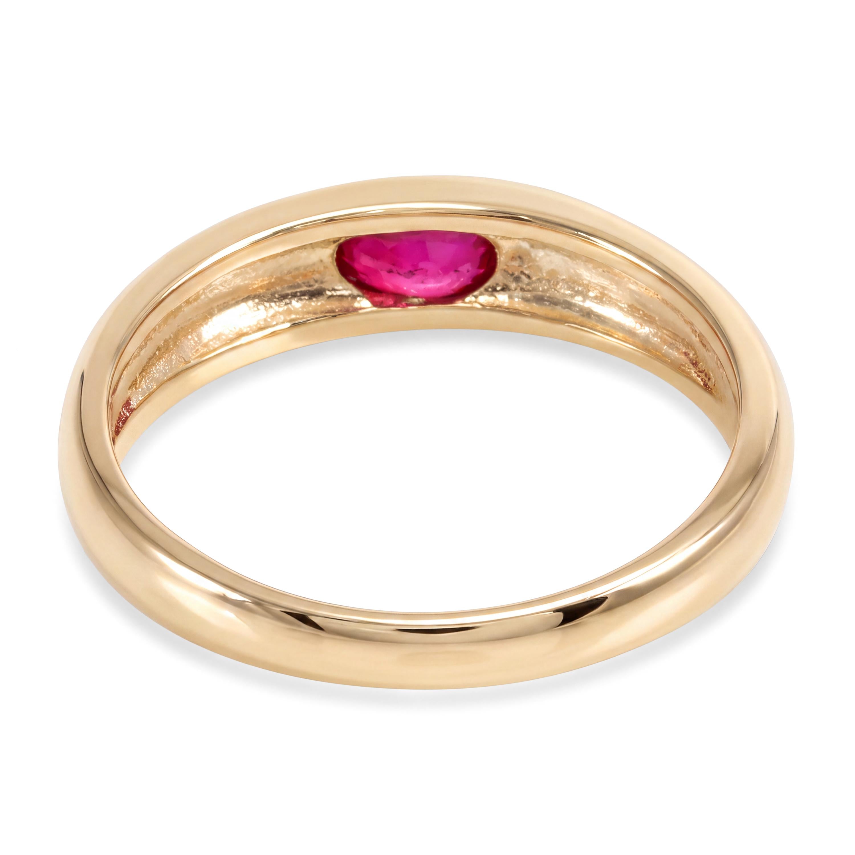 Vintage 14k Yellow Gold Flush Set Ruby Band Ring