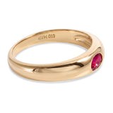 Vintage 14k Yellow Gold Flush Set Ruby Band Ring