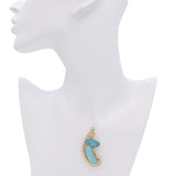 14k Yellow Gold Opal and Diamond Freeform Earring and Pendant Set