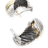David Yurman 14K Yellow Gold & Sterling Silver Cable Shrimp Earrings