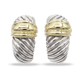 David Yurman 14K Yellow Gold & Sterling Silver Cable Shrimp Earrings