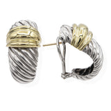 David Yurman 14K Yellow Gold & Sterling Silver Cable Shrimp Earrings