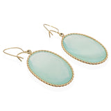 Vintage 14K Yellow Gold Faceted Chrysoprase Drop Earrings