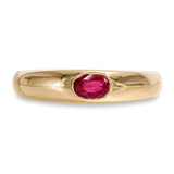 Vintage 14k Yellow Gold Flush Set Ruby Band Ring