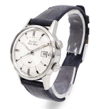 Vintage Bulova Wrist Alarm Stainless Steel Date Hand-Wind Men's Watch