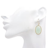 Vintage 14K Yellow Gold Faceted Chrysoprase Drop Earrings