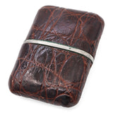 Vintage Movado Ermeto Tiffany & Co. Stainless Steel Brown Leather Travel Clock