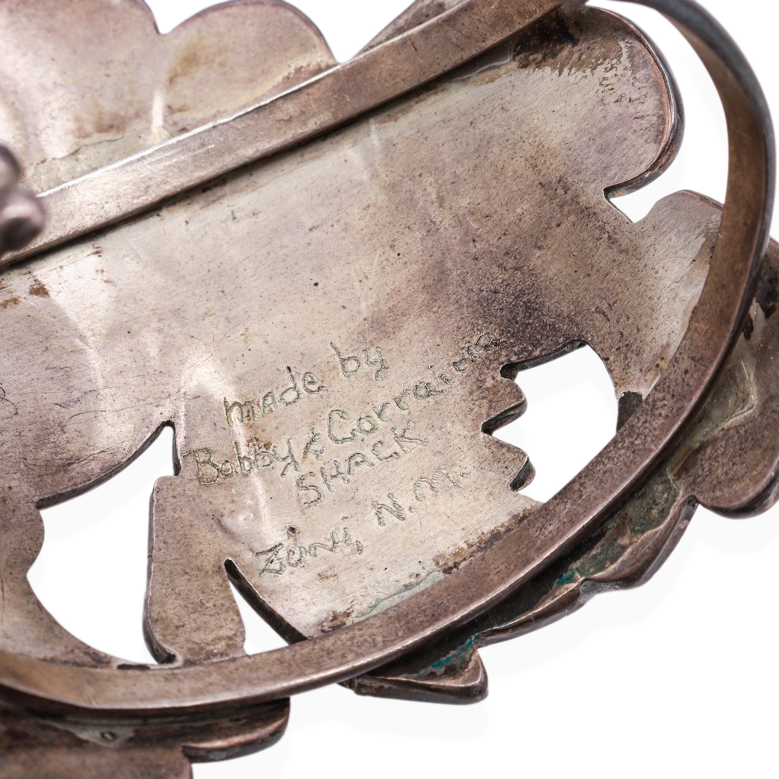 Zuni Bobby & Corraine Shack Sterling Silver Multi-Stone Hummingbird Inlay Cuff