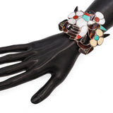 Zuni Bobby & Corraine Shack Sterling Silver Multi-Stone Hummingbird Inlay Cuff