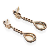 Vintage Silver Topped Yellow Gold 1.85tcw Opal Drop & Diamond Earrings