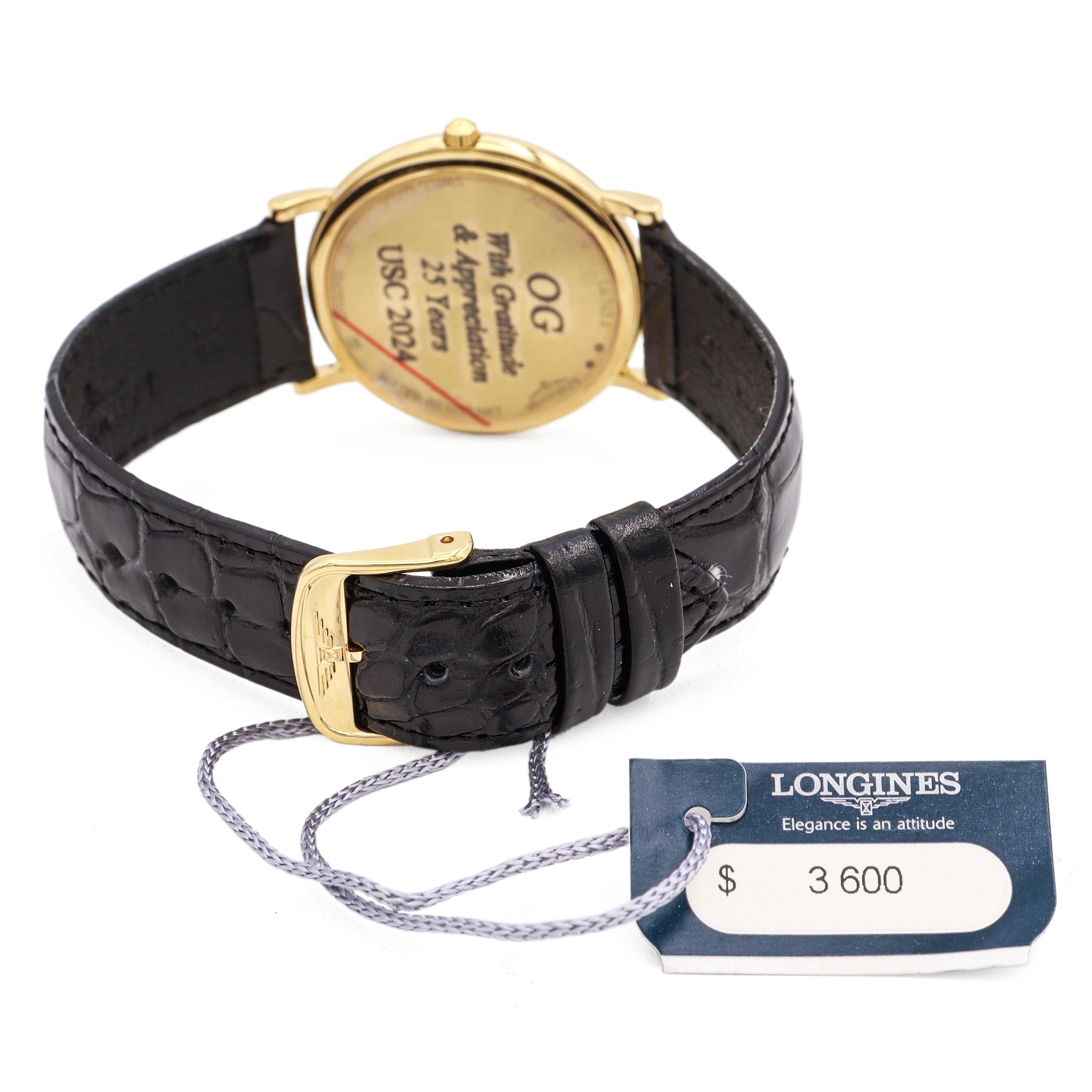 Longines Presence 18k Yellow Gold Date Quartz Men's Watch Ref. L4.743.6