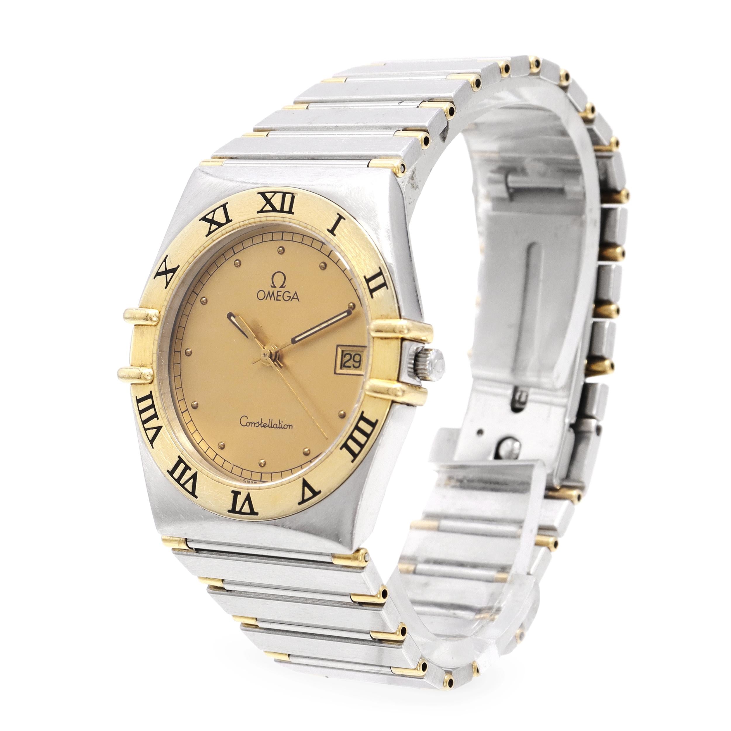 Omega Constellation Two-Tone Stainless Steel Date Quartz Watch
