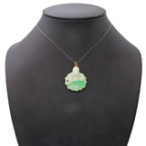 Vintage 14k Yellow Gold Carved Jade Pendant