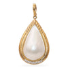 Vintage 14k Yellow Gold Mabe Pearl and Diamond Pendant