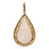 Vintage 14k Yellow Gold Mabe Pearl and Diamond Pendant