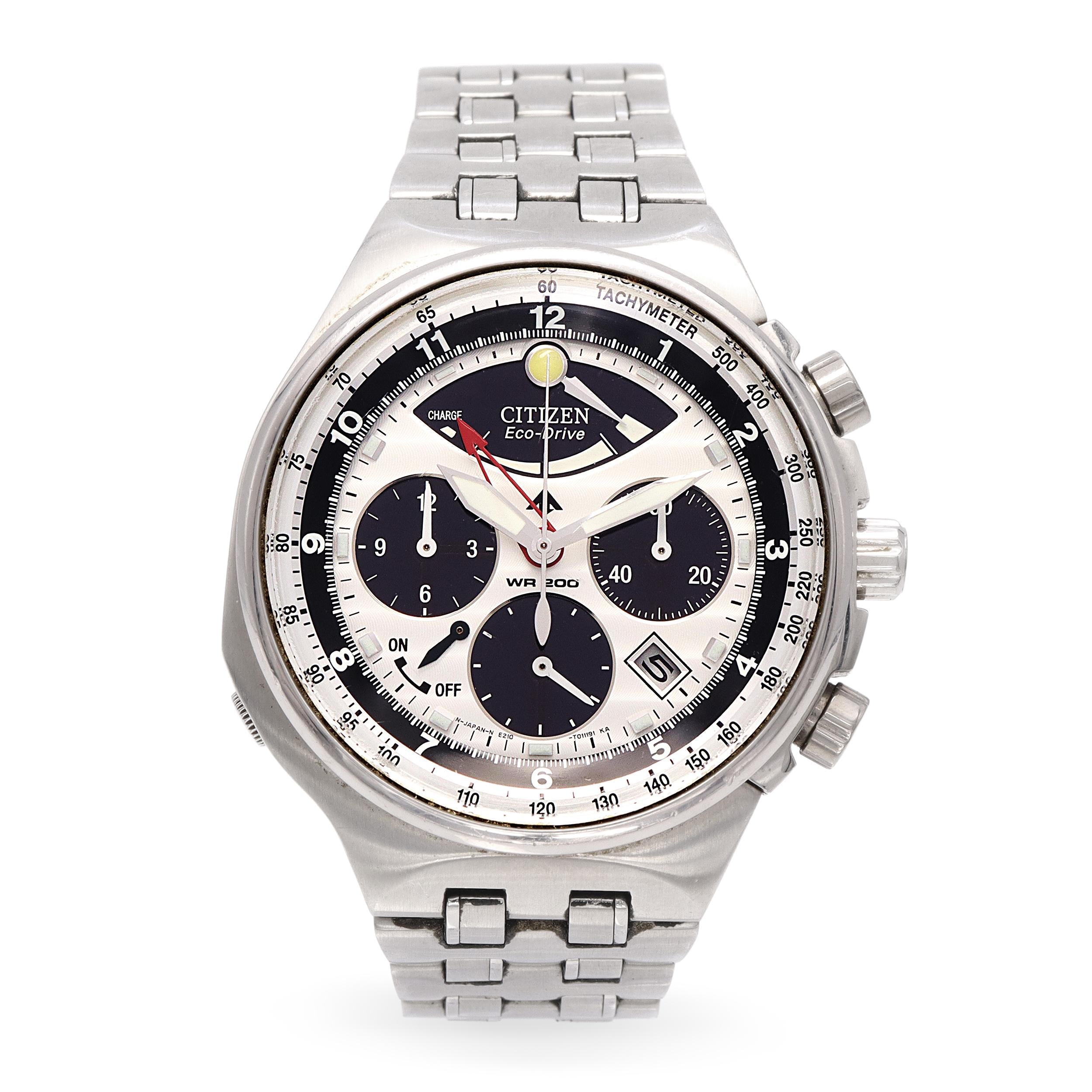Citizen Eco-Drive Calibre 2100 Stainless Steel Chronograph Date Men's Watch