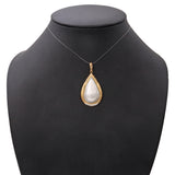 Vintage 14k Yellow Gold Mabe Pearl and Diamond Pendant