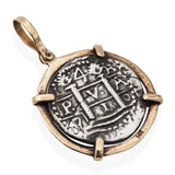 14k Yellow Gold and Silver Replica Atocha Shipwreck Coin Pendant