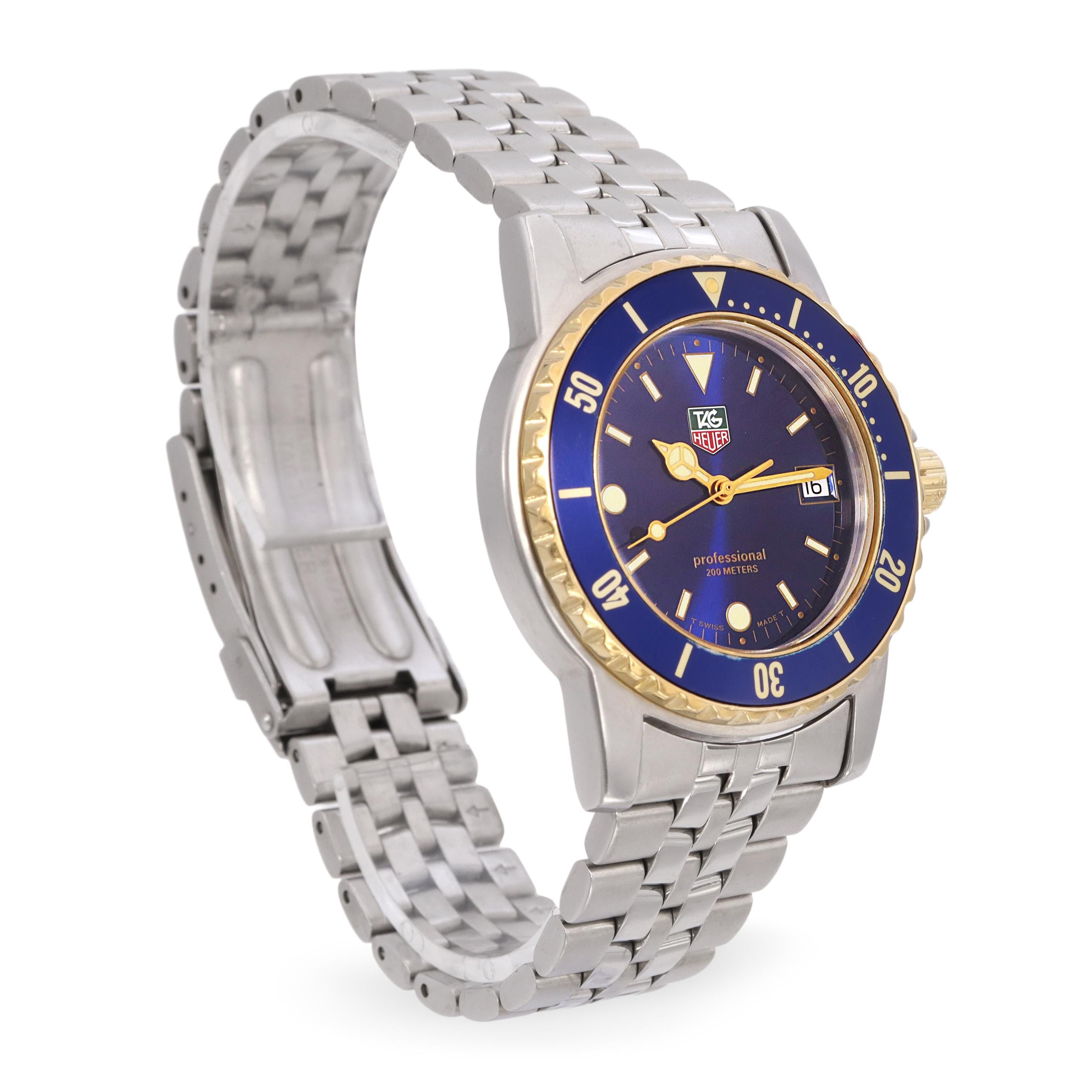 TAG Heuer Stainless Steel Blue Dial Date Quartz Men's Watch WD1223-D0