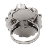 Vintage M Davis Navajo Native American Sterling Silver Turquoise Red Coral Ring