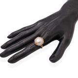 Vintage 14k Yellow Gold Mabe Pearl Bamboo Ring